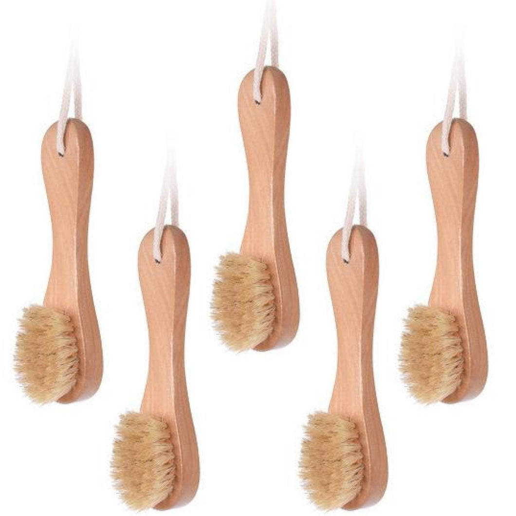 Natural Dry Brush for Face - 5pk, Individually Wrapped